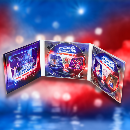 Flying Superkids CD. Flyingsuperkids CD "Fold vingerne ud" i vores velkendte blå og røde farve